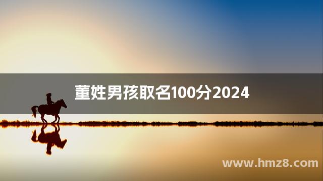 董姓男孩取名100分2024