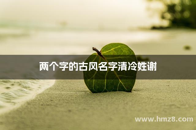 两个字的古风名字清冷姓谢