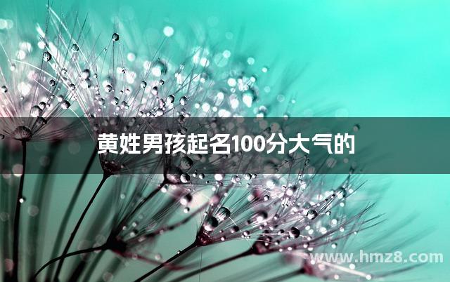 黄姓男孩起名100分大气的