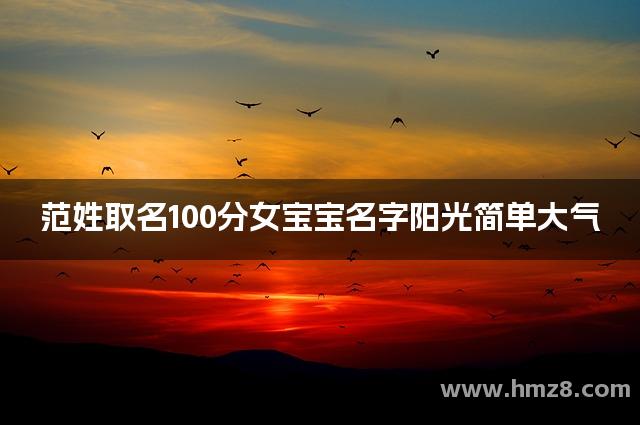 范姓取名100分女宝宝名字阳光简单大气