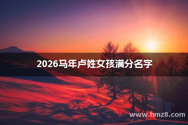 2026马年卢姓女孩满分名字